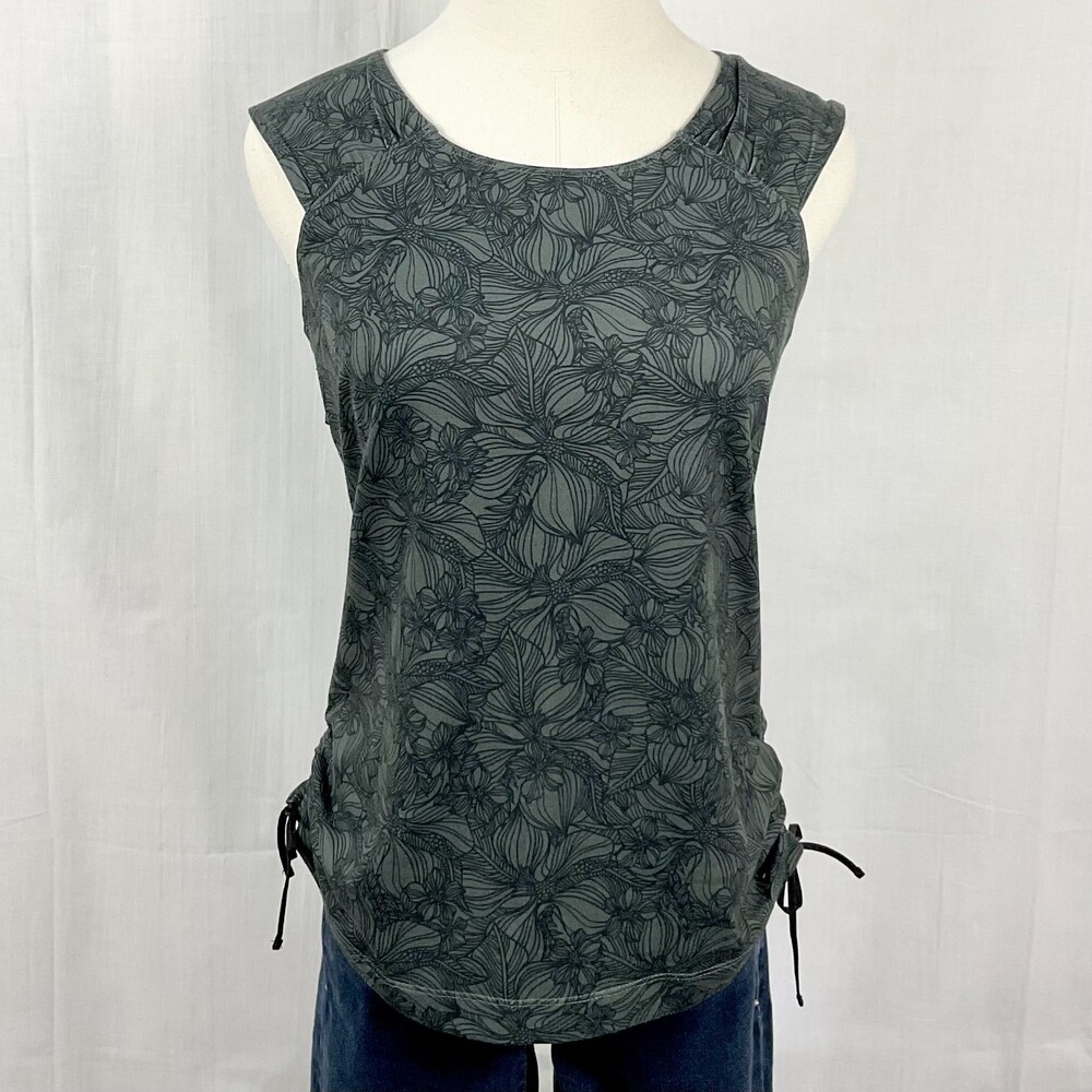 Merrell Split Back Tank Top Grey Shirt Sz Med Opti Wick Sundial UPF 50+ Vented